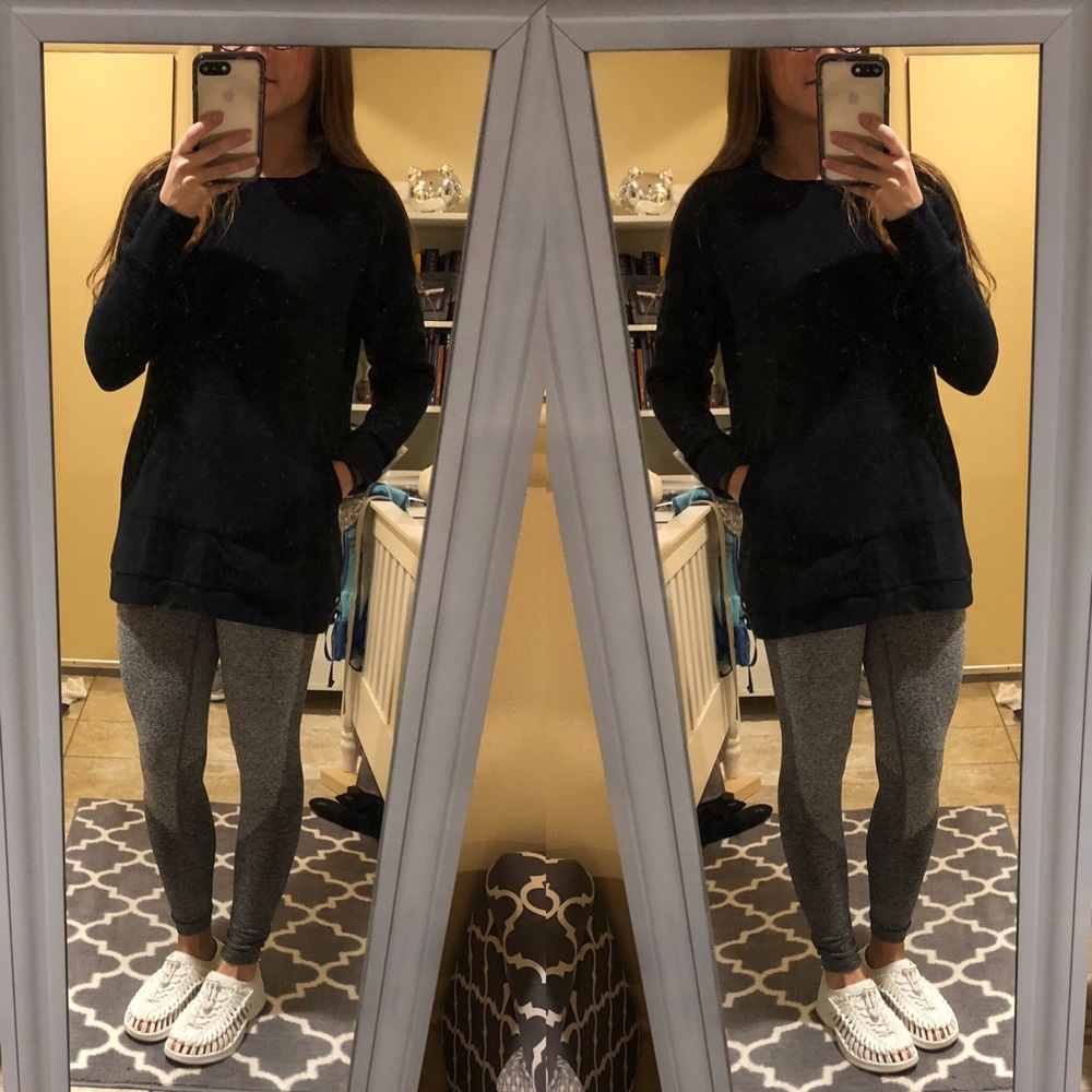 Fabletics Black Long Length Sweatshirt